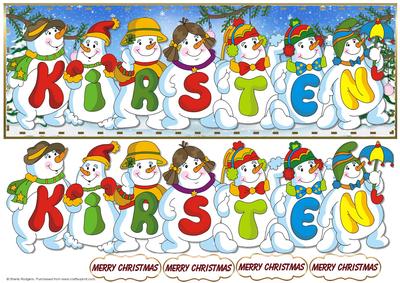 Snowmen Names Large Dl - Kirsten