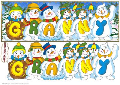 Snowmen Names Large Dl - Granny