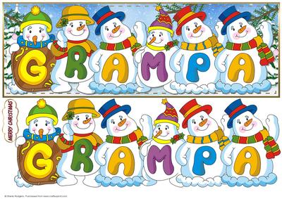 Snowmen Names Large Dl - Grampa
