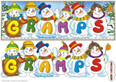 Snowmen Names Large Dl - Gramps 2