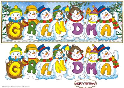 Snowmen Names Large Dl - Grandma