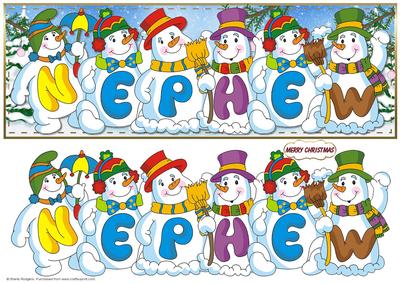 Snowmen Names Large Dl - Nephew