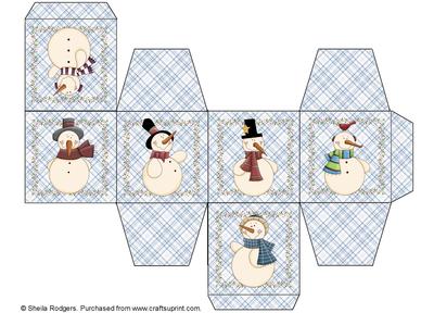 All in One Gift Box - Snowmen Berry Border