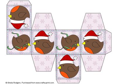 All in One Gift Box - Christmas Robins