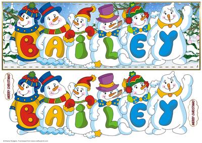 Snowmen Names Large Dl - Bailey