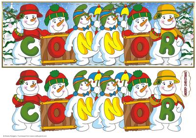Snowmen Names Large Dl - Connor