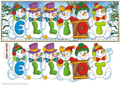 Snowmen Names Large Dl - Elliot
