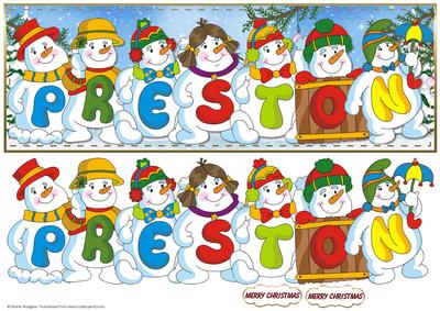Snowmen Names Large Dl - Preston
