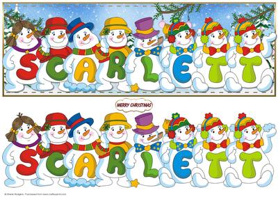 Snowmen Names Large Dl - Scarlett