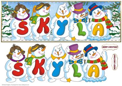 Snowmen Names Large Dl - Skyla