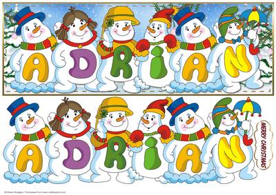 Snowmen Names Large Dl - Adrian