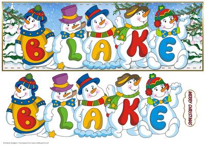 Snowmen Names Large Dl - Blake