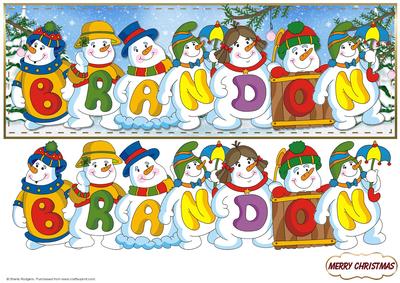 Snowmen Names Large Dl - Brandon