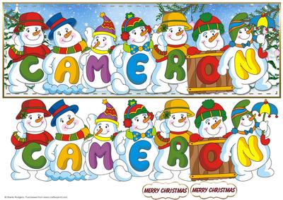 Snowmen Names Large Dl - Cameron