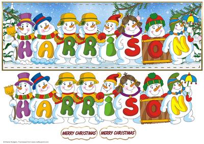 Snowmen Names Large Dl - Harrison
