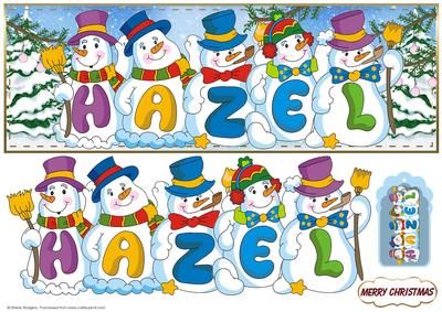 Snowmen Names Large Dl - Hazel