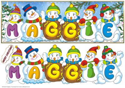 Snowmen Names Large Dl - Maggie
