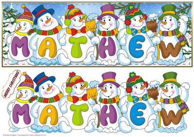 Snowmen Names Large Dl - Mathew