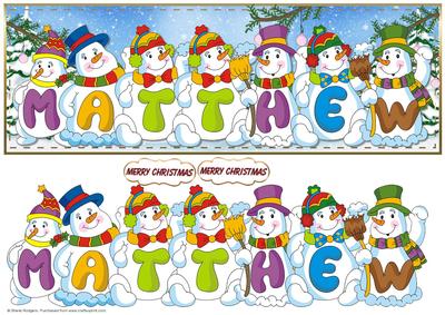 Snowmen Names Large Dl - Matthew