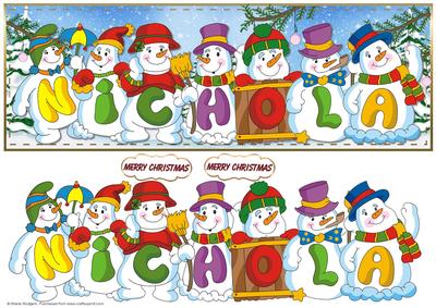 Snowmen Names Large Dl - Nichola
