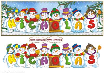 Snowmen Names Large Dl - Nicholas