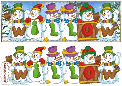 Snowmen Names Large Dl - Willow
