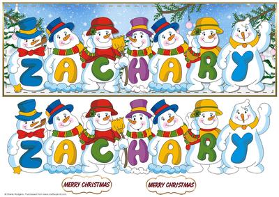 Snowmen Names Large Dl - Zachary
