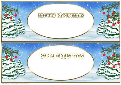 Snowmen Names Large DL - Two Inserts Fir Trees Red Baubles