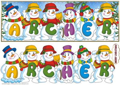 Snowmen Names Large Dl - Archer