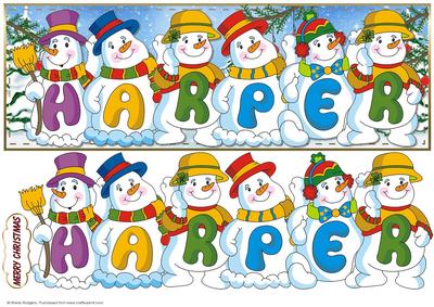 Snowmen Names Large Dl - Harper