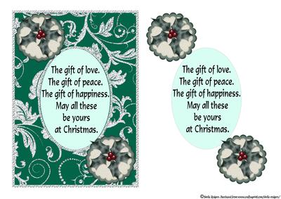 Xmas Quick Card - Silver Bling and Holly 1