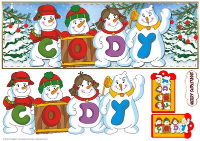 Snowmen Names Large Dl - Cody