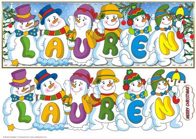 Snowmen Names Large Dl - Lauren
