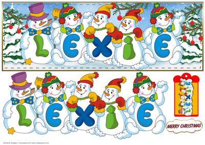 Snowmen Names Large Dl - Lexie