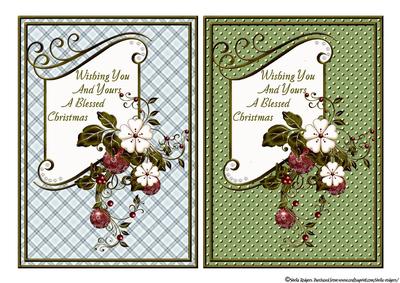 Two Blessed Christmas Toppers 7x5 Set 1