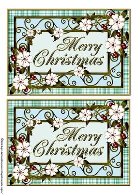 Two Merry Christmas Toppers 7x5 Set 1