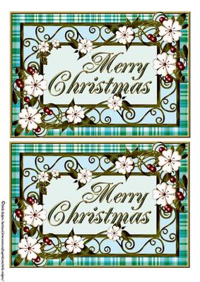 Two Merry Christmas Toppers 7x5 Set 2