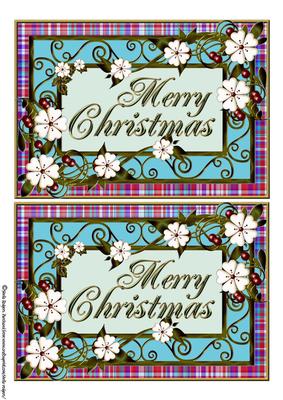 Two Merry Christmas Toppers 7x5 Set 4