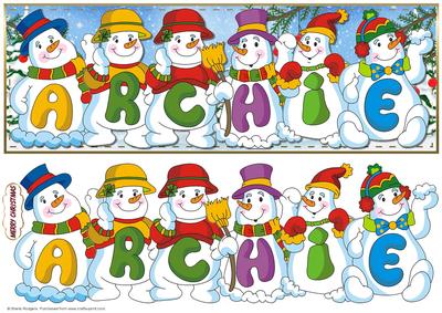 Snowmen Names Large Dl - Archie 2