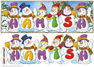 Snowmen Names Large Dl - Hamish
