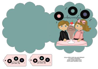 Scalloped Card 50s Anniversary