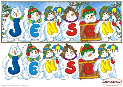 Snowmen Names Large Dl - Jenson