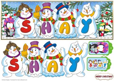 Snowmen Names Large Dl - Shay