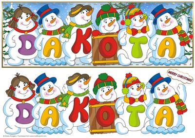 Snowmen Names Large Dl - Dakota