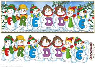 Snowmen Names Large Dl - Freddie