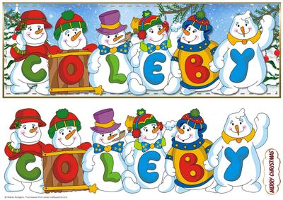 Snowmen Names Large Dl - Coleby