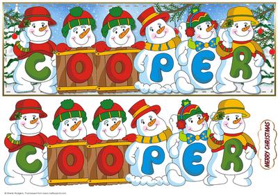 Snowmen Names Large Dl - Cooper