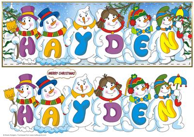 Snowmen Names Large Dl - Hayden