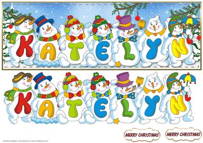 Snowmen Names Large Dl - Katelyn