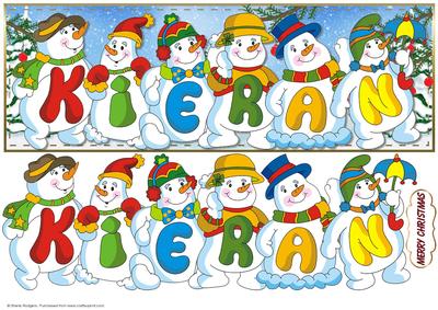 Snowmen Names Large Dl - Kieran